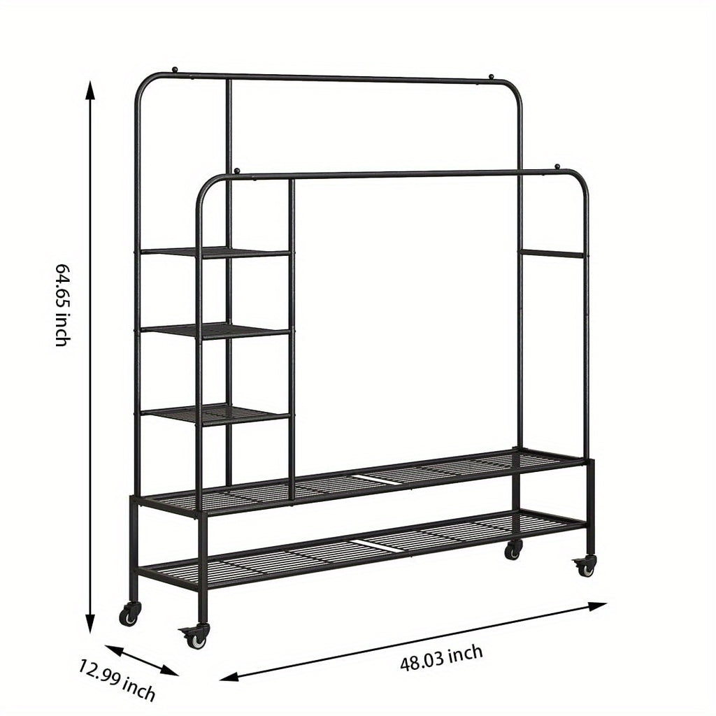 Father'S Day Gifts Clothing Rack Double Rod, Multi-Purpose Drying Rack for Hanging Clothes