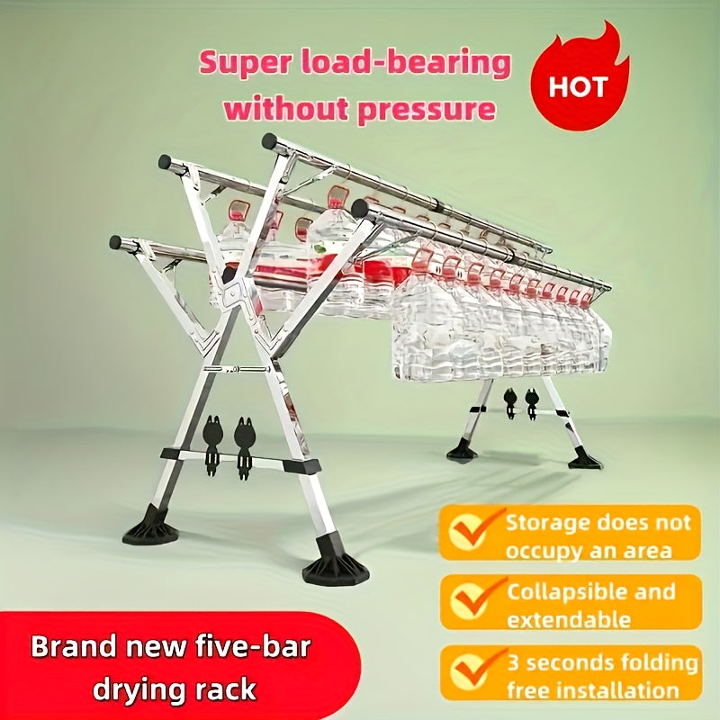 Balcony X-Shaped Extendable Clothes Drying Rack,