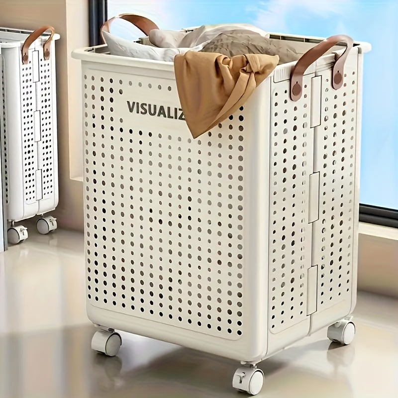 Multi-functional Foldable Laundry Basket with Wheels for Home Use