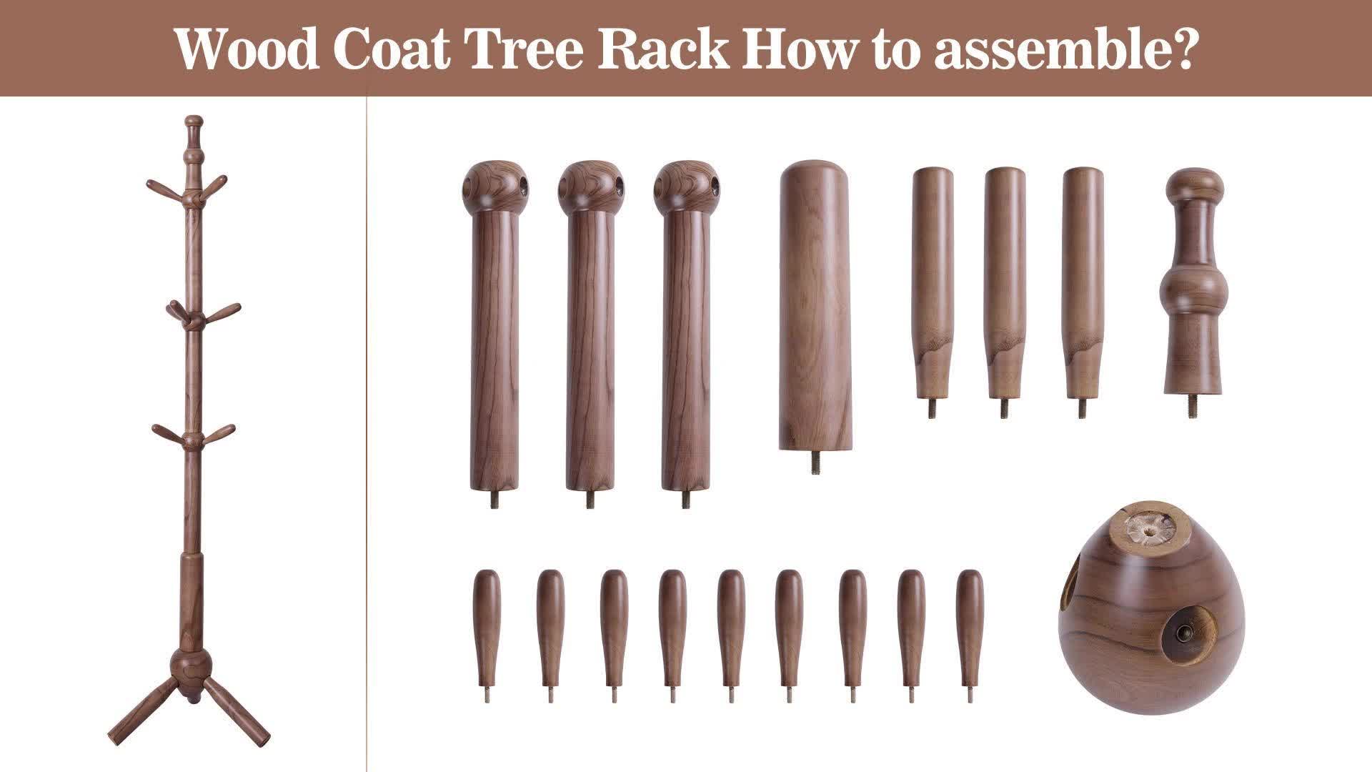 Heavy-Duty Freestanding Coat Rack Stand with 9 Hooks - Adjustable Height (Up to 27\