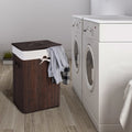 COSTWAY Rectangle Bamboo Hamper Laundry Basket Washing Cloth Bin Lid