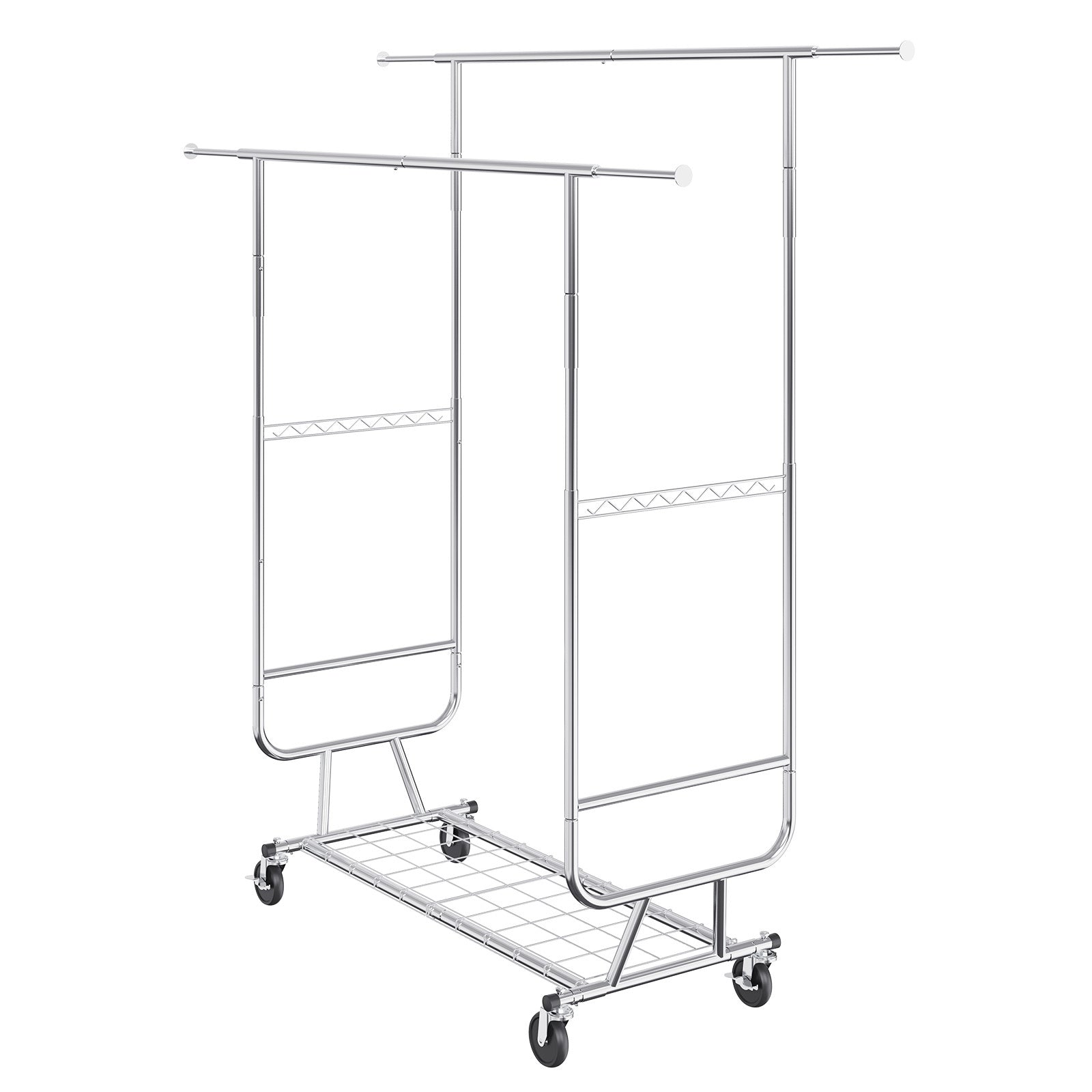 VEVOR Heavy Duty Clothes Rack, Double Hanging Rod Clothing Garment Rack for Hanging Clothes