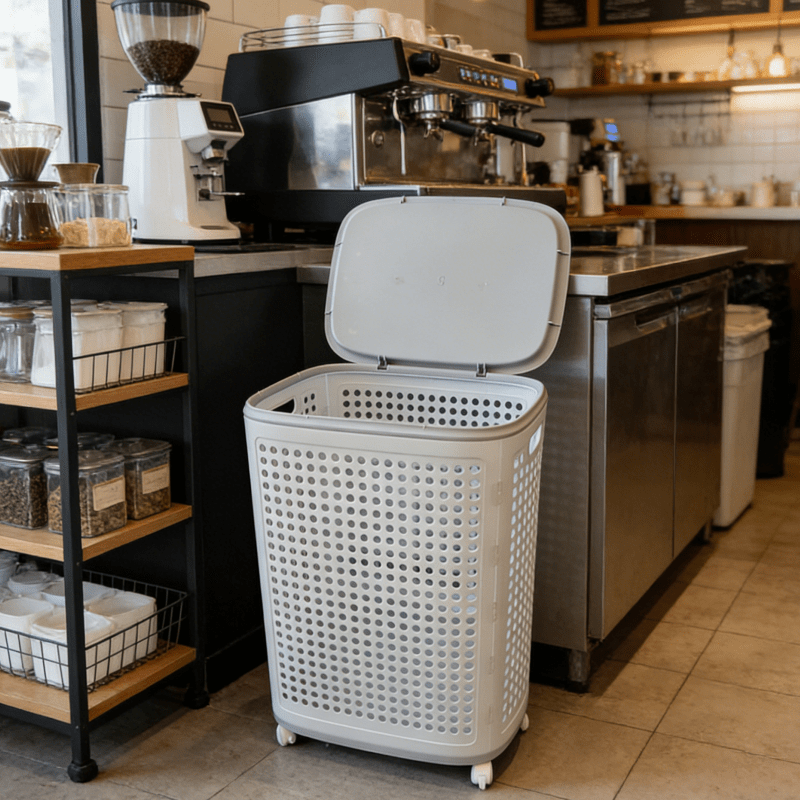 Rolling Laundry Basket with Wheels & Ventilated Lid - Heavy-Duty Suitable for All Family Members