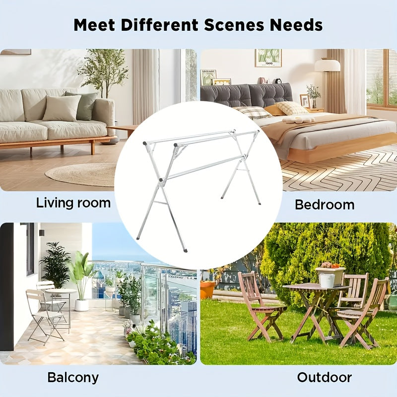 1pc Drying Rack, Foldable Clothes Drying Rack, Stainless Steel Material