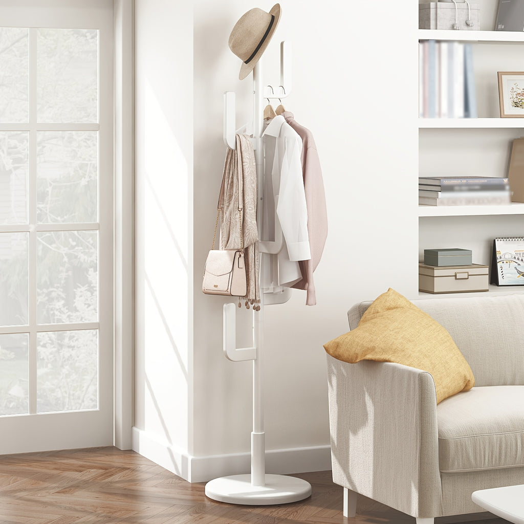 Solid Wood Cactus Coat Rack Stand | Freestanding Coat Rack with 1.59 gal-shaped Hooks