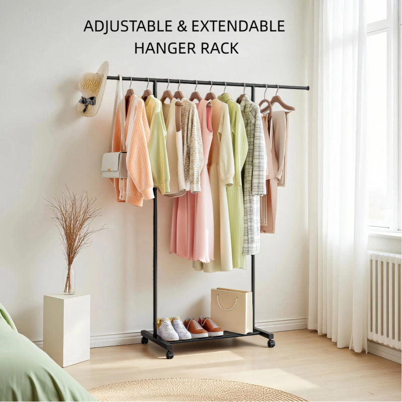 Metal Clothing Garment Rack | 31.5 to 55.12 Inches Extensible Rod