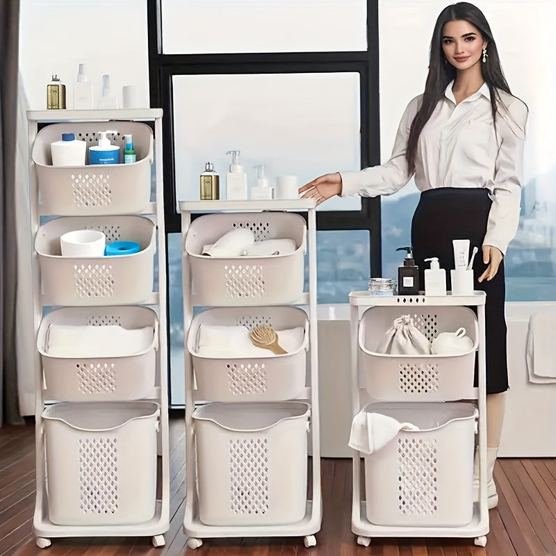 Laundry Hamper, Modern Upgrade 2\u002F3\u002F4 Tier Laundry Basket with Wheels
