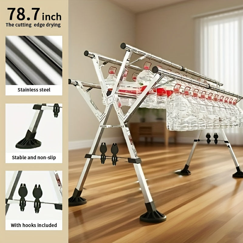 Balcony X-Shaped Extendable Clothes Drying Rack,