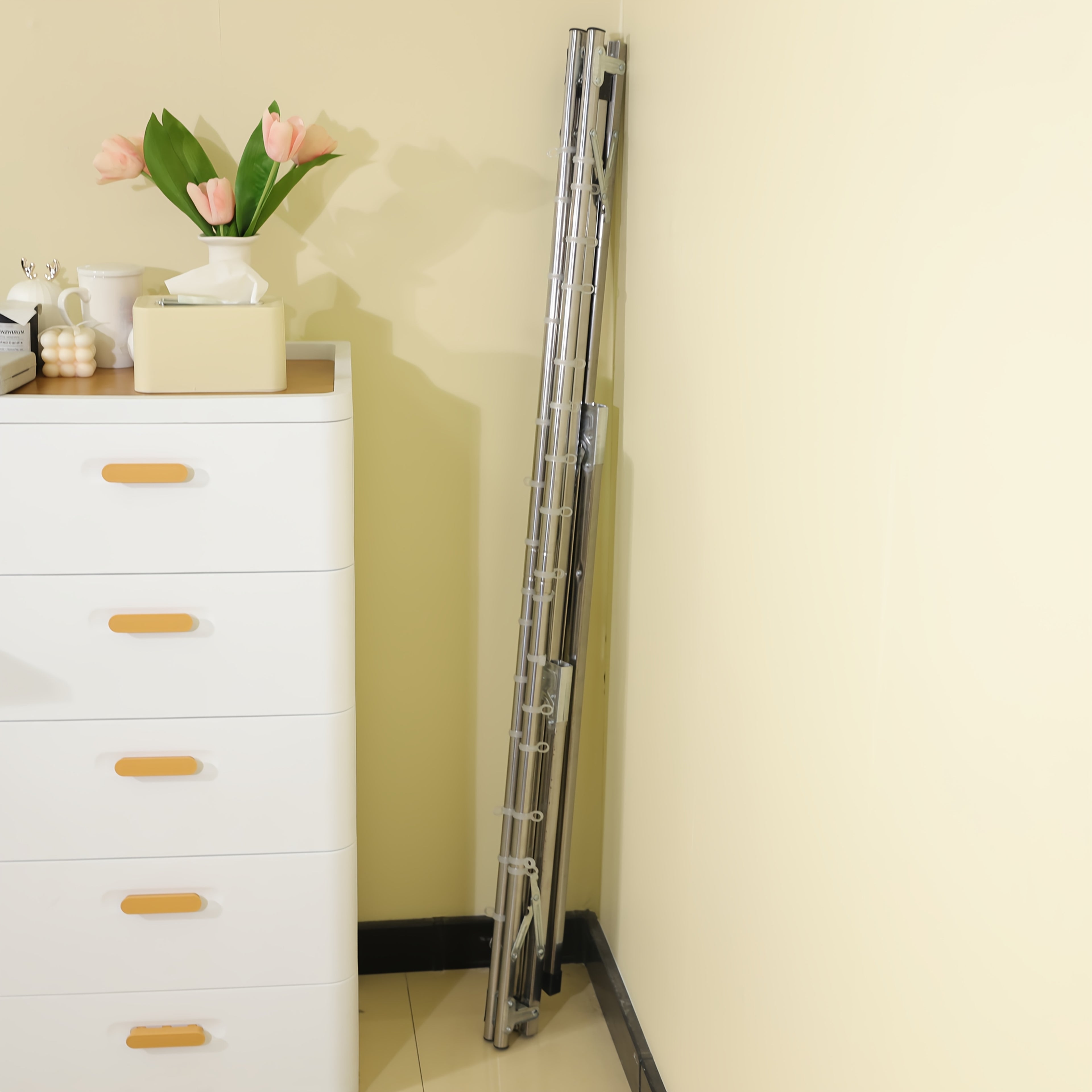 1pc Drying Rack, Foldable Clothes Drying Rack, Stainless Steel Material