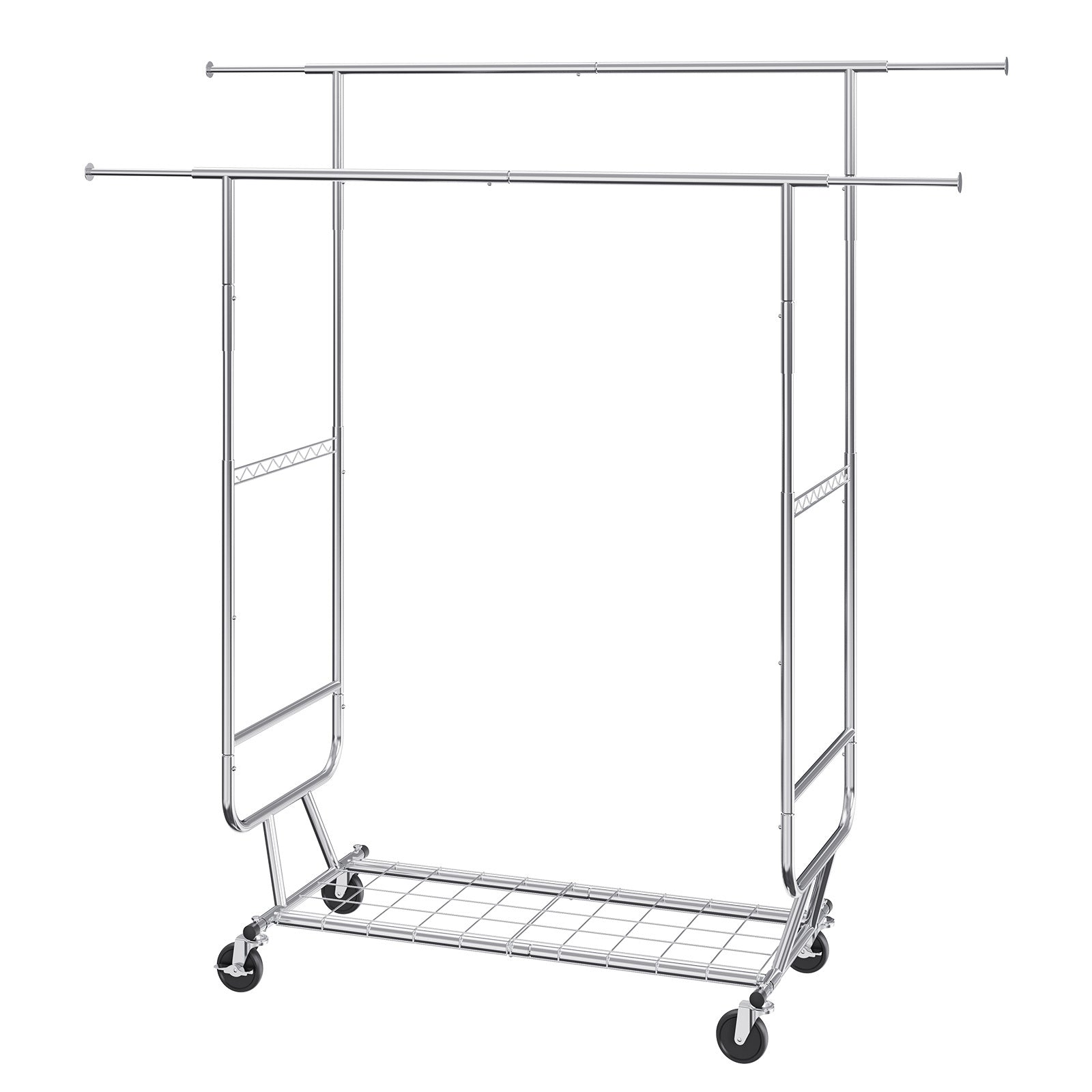 VEVOR Heavy Duty Clothes Rack, Double Hanging Rod Clothing Garment Rack for Hanging Clothes