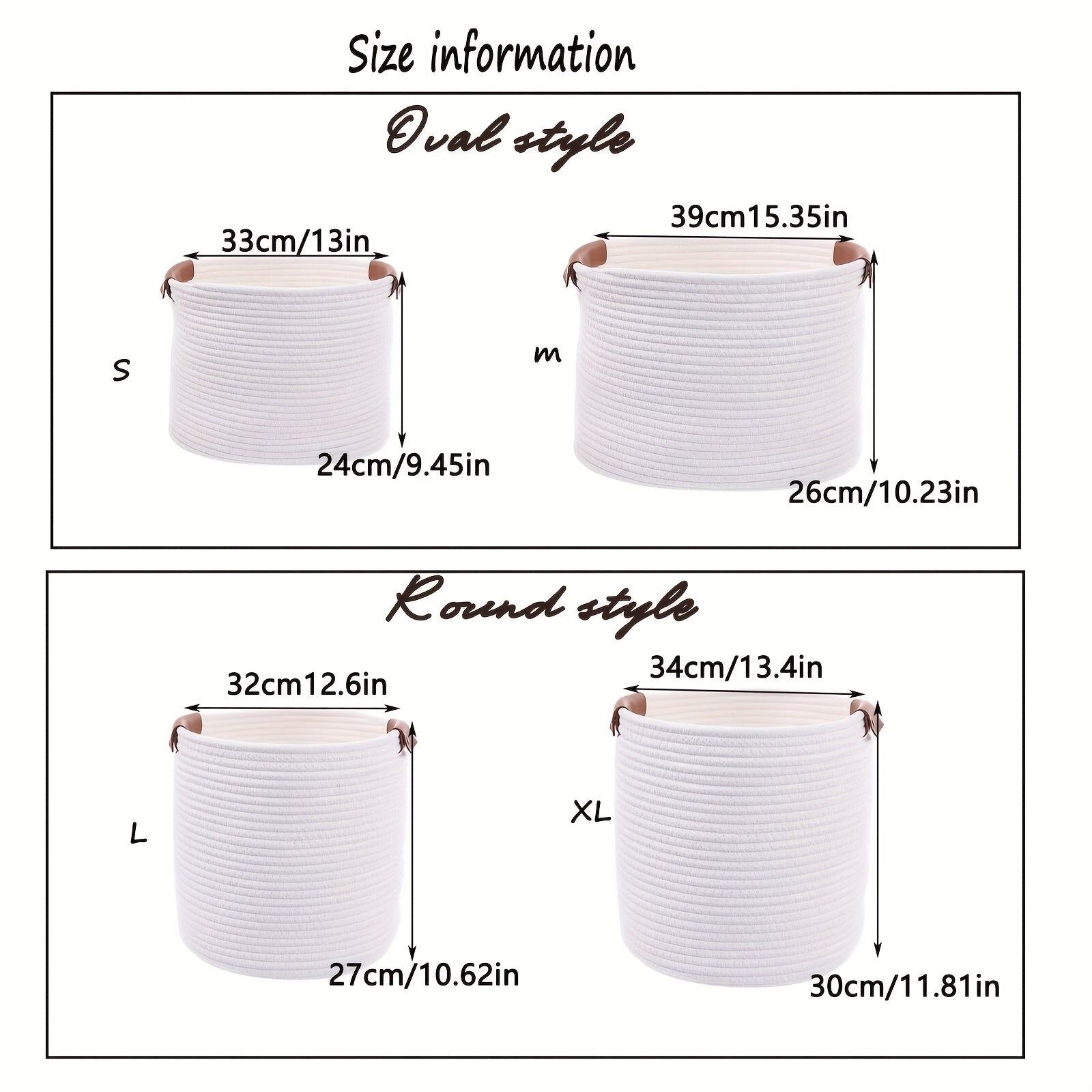 Customizable Basket Personalized Decorative Woven Storage Basket with Rope Handles