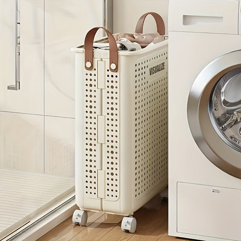 Multi-functional Foldable Laundry Basket with Wheels for Home Use