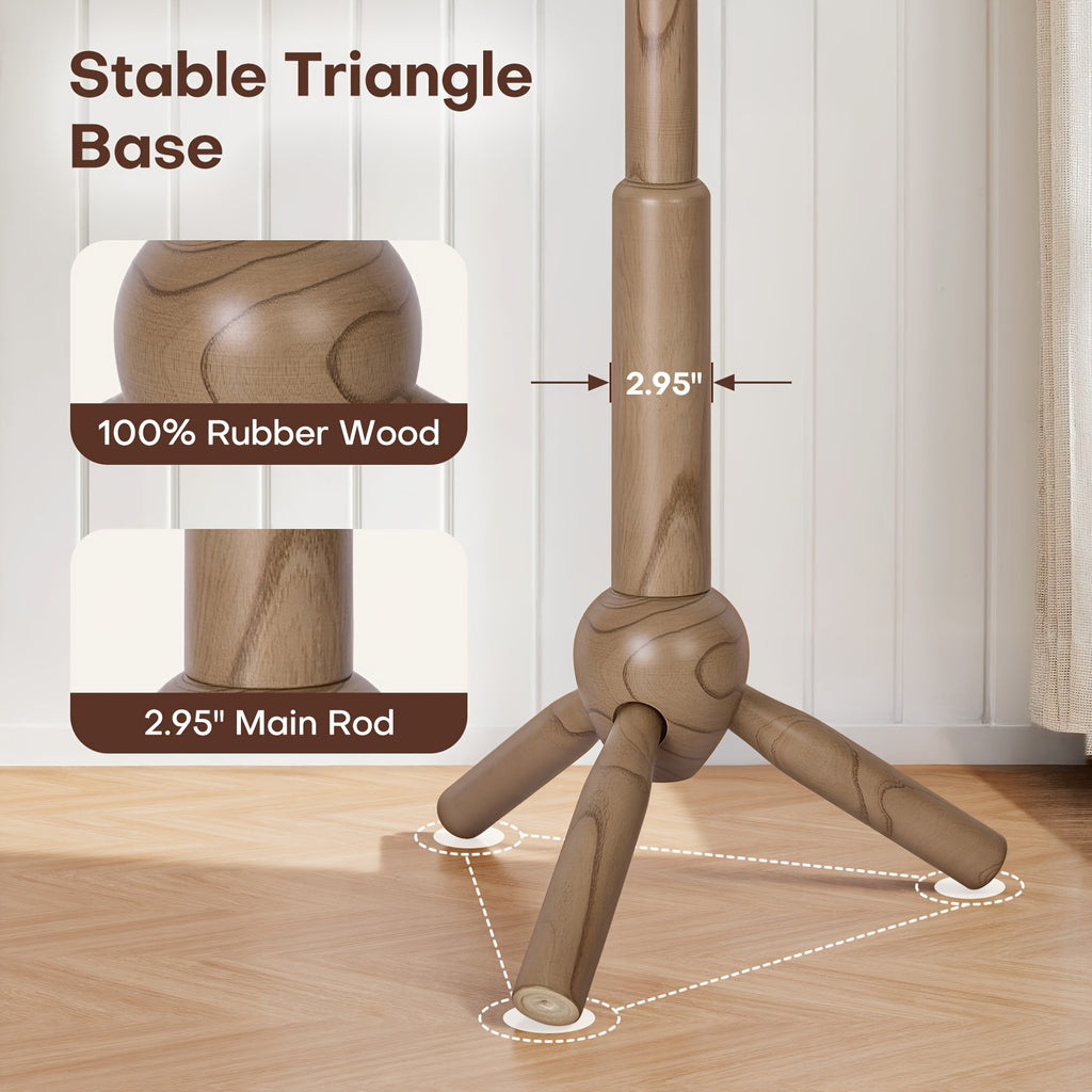 Heavy-Duty Freestanding Coat Rack Stand with 9 Hooks - Adjustable Height (Up to 27\