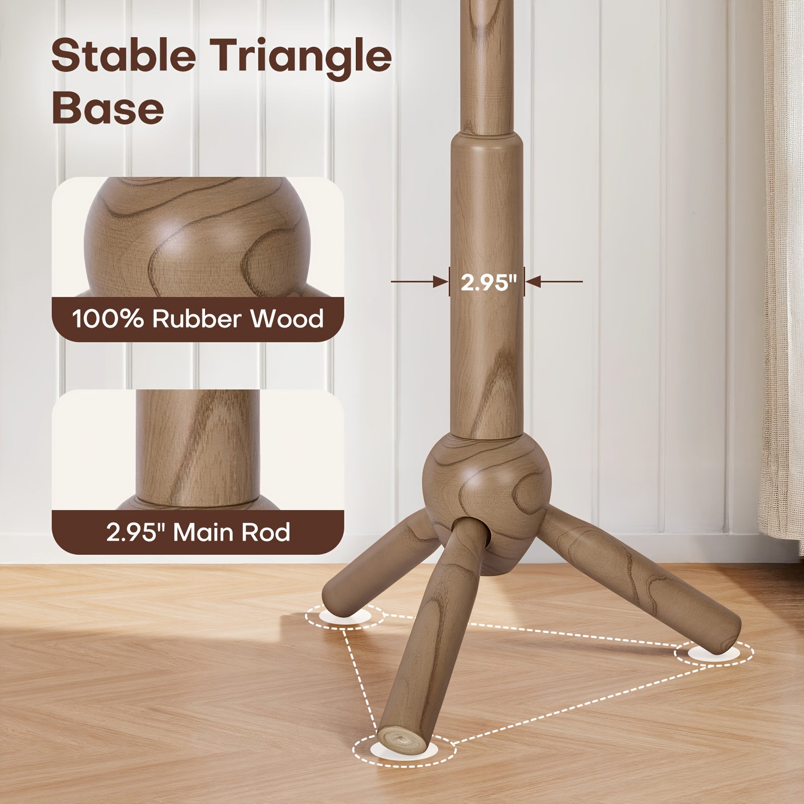 Heavy-Duty Freestanding Coat Rack Stand with 9 Hooks - Adjustable Height (Up to 27\