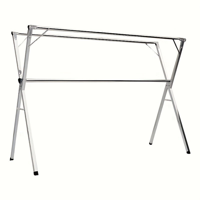 A Foldable Drying Rack Featuring Adjustable Double Rods And 20 Windproof Hooks