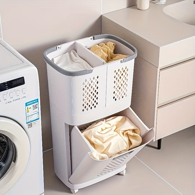 Laundry Hamper, Modern Upgrade 2\u002F3\u002F4 Tier Laundry Basket with Wheels