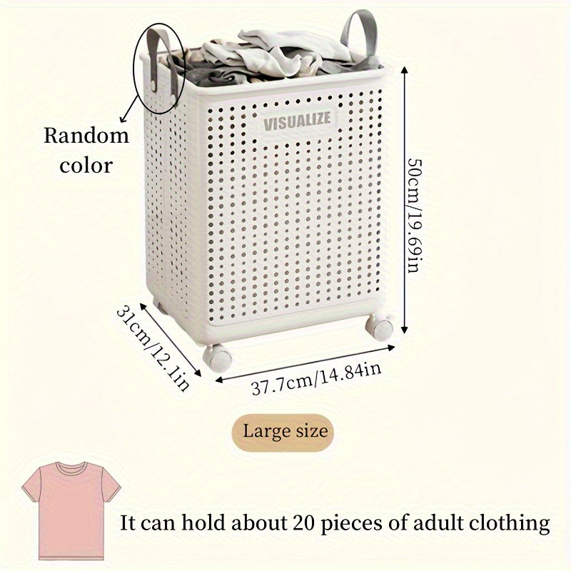 Multi-functional Foldable Laundry Basket with Wheels for Home Use