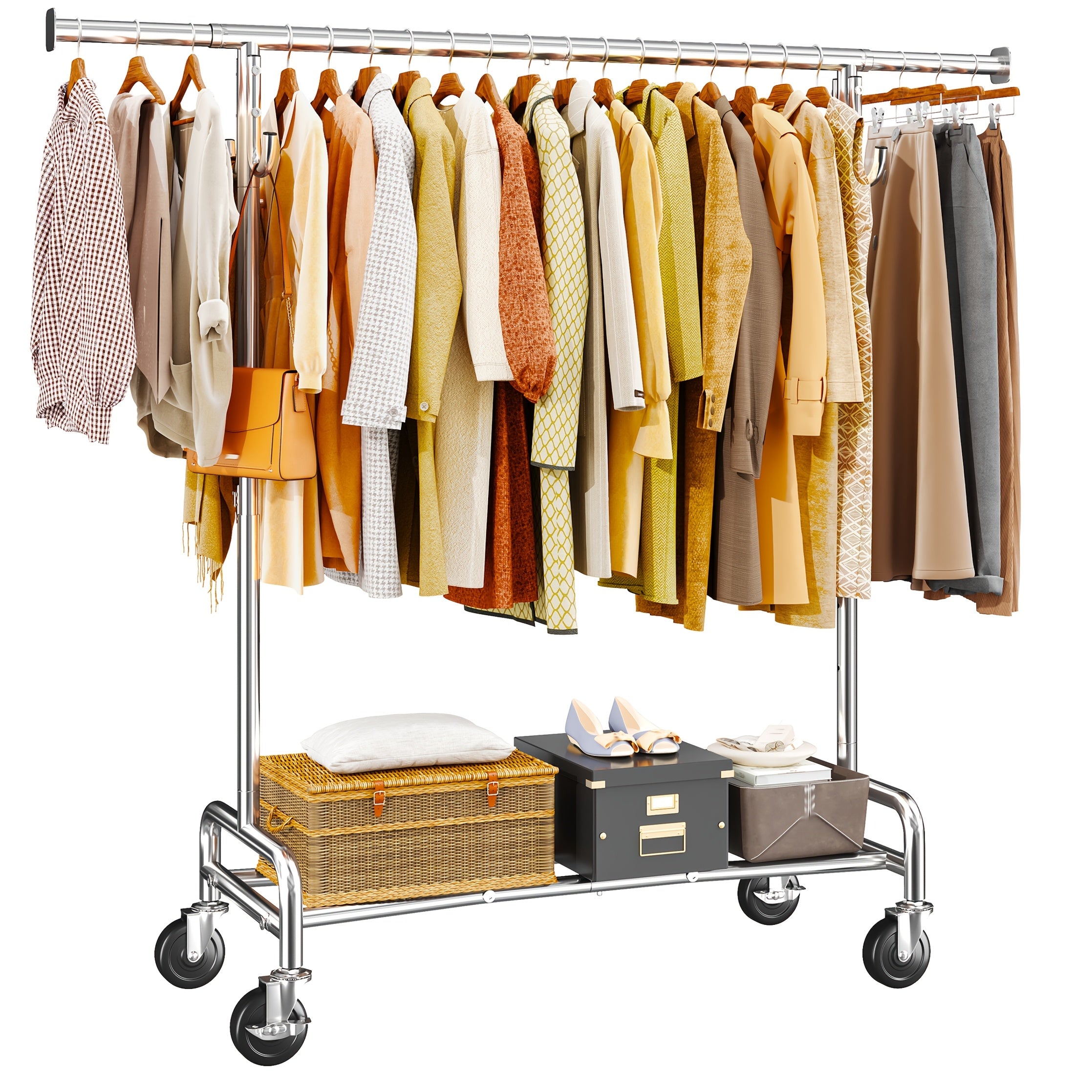 Raybee'S 75-Inch Wide Heavy-Duty Clothing Rack Can Support Up to 450 Pounds
