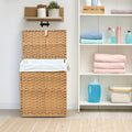 MCQ Sturdy & Stylish Laundry Hamper – Large Capacity Collapsible Rattan Storage Box with Lid Handles
