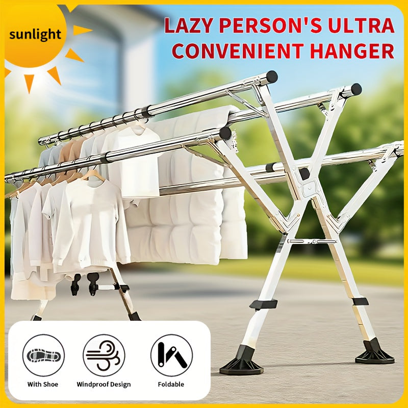 Balcony X-Shaped Extendable Clothes Drying Rack,