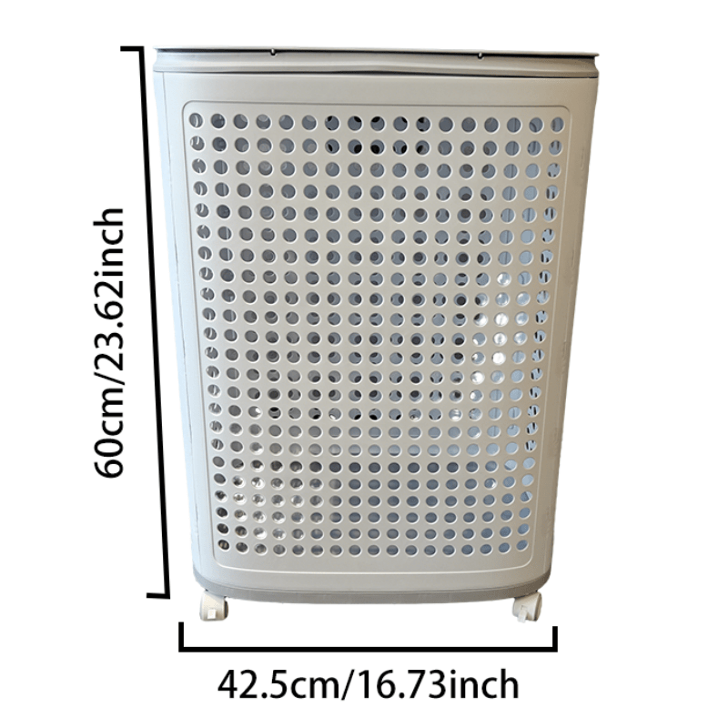 Rolling Laundry Basket with Wheels & Ventilated Lid - Heavy-Duty Suitable for All Family Members