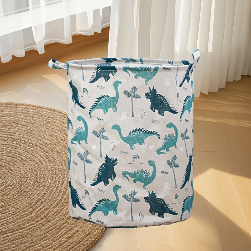 Sturdy Dinosaur Cloth Laundry Basket - Foldable Storage Uses for Clothes