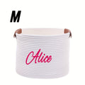 Customizable Basket Personalized Decorative Woven Storage Basket with Rope Handles