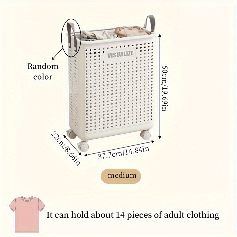 Multi-functional Foldable Laundry Basket with Wheels for Home Use