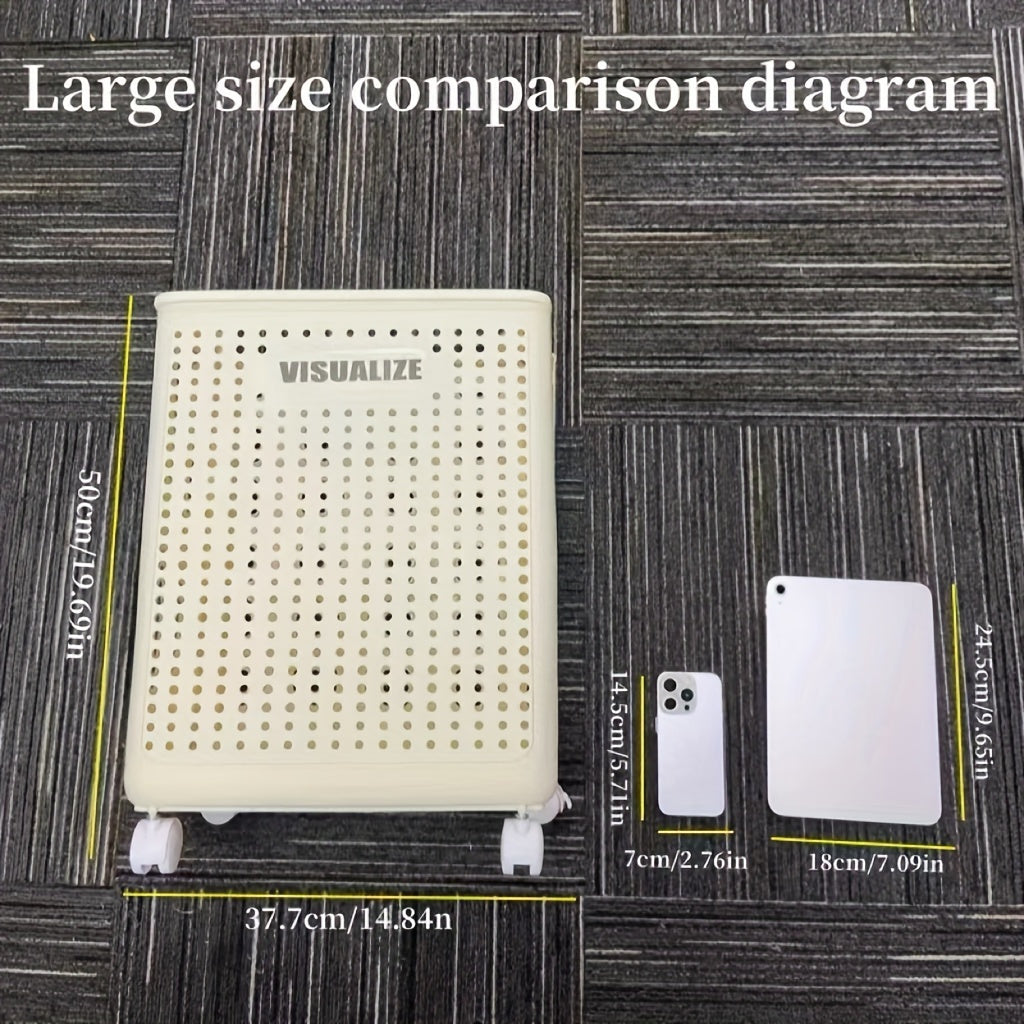 Multi-functional Foldable Laundry Basket with Wheels for Home Use