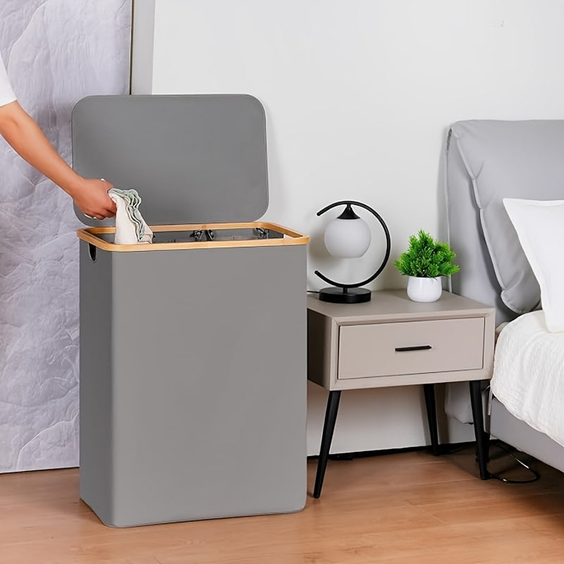 42.27-gallon large capacity laundry basket with three separate inner bags