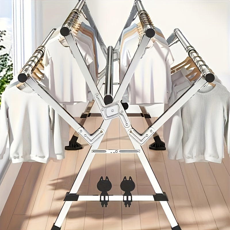 Balcony X-Shaped Extendable Clothes Drying Rack,