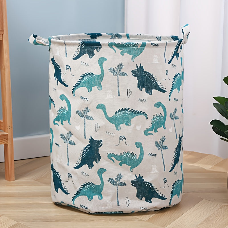 Sturdy Dinosaur Cloth Laundry Basket - Foldable Storage Uses for Clothes